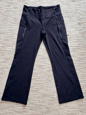 Athleta Black Rainier Bootcut fleece Pants size xl